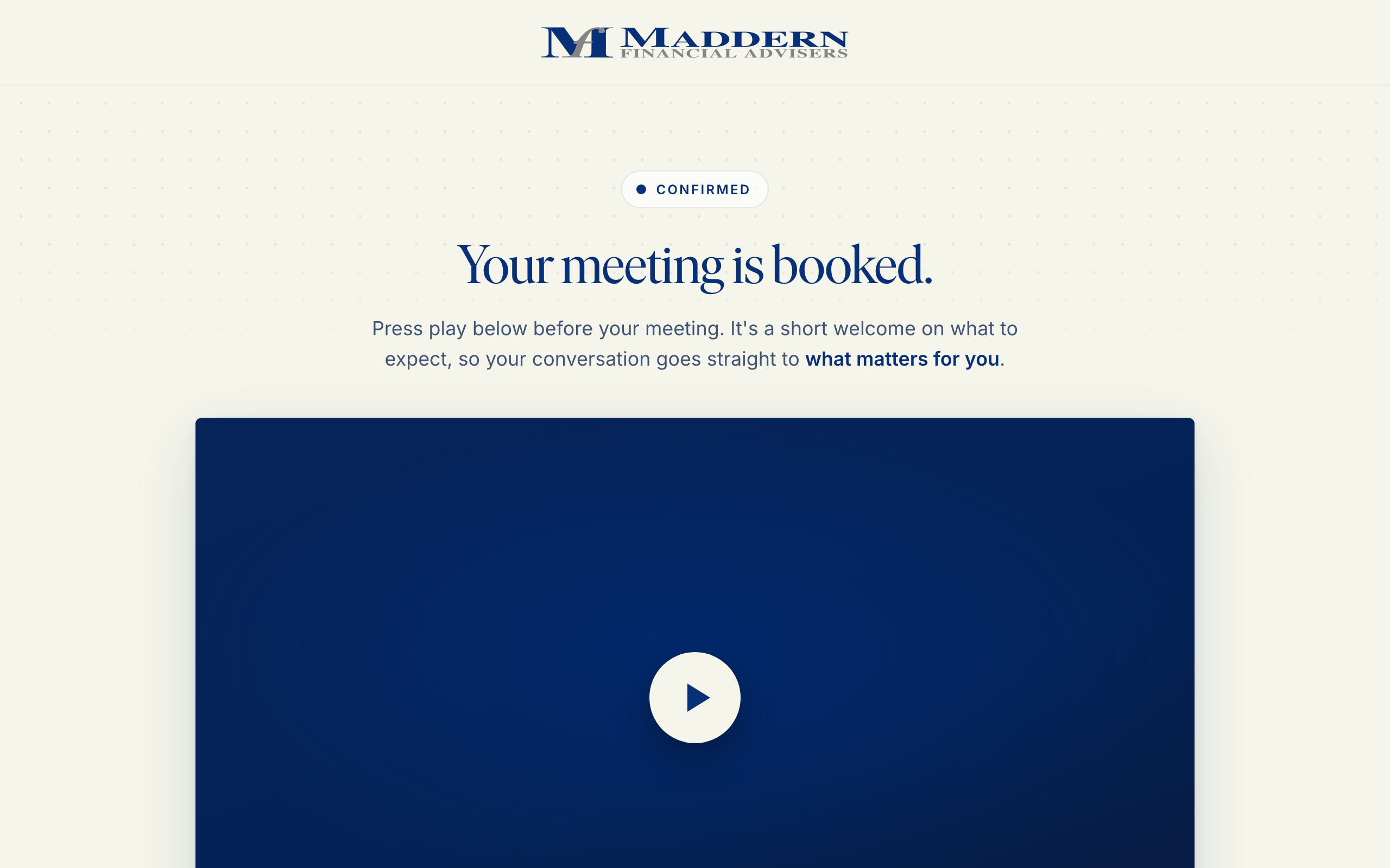 Confirmation page preview
